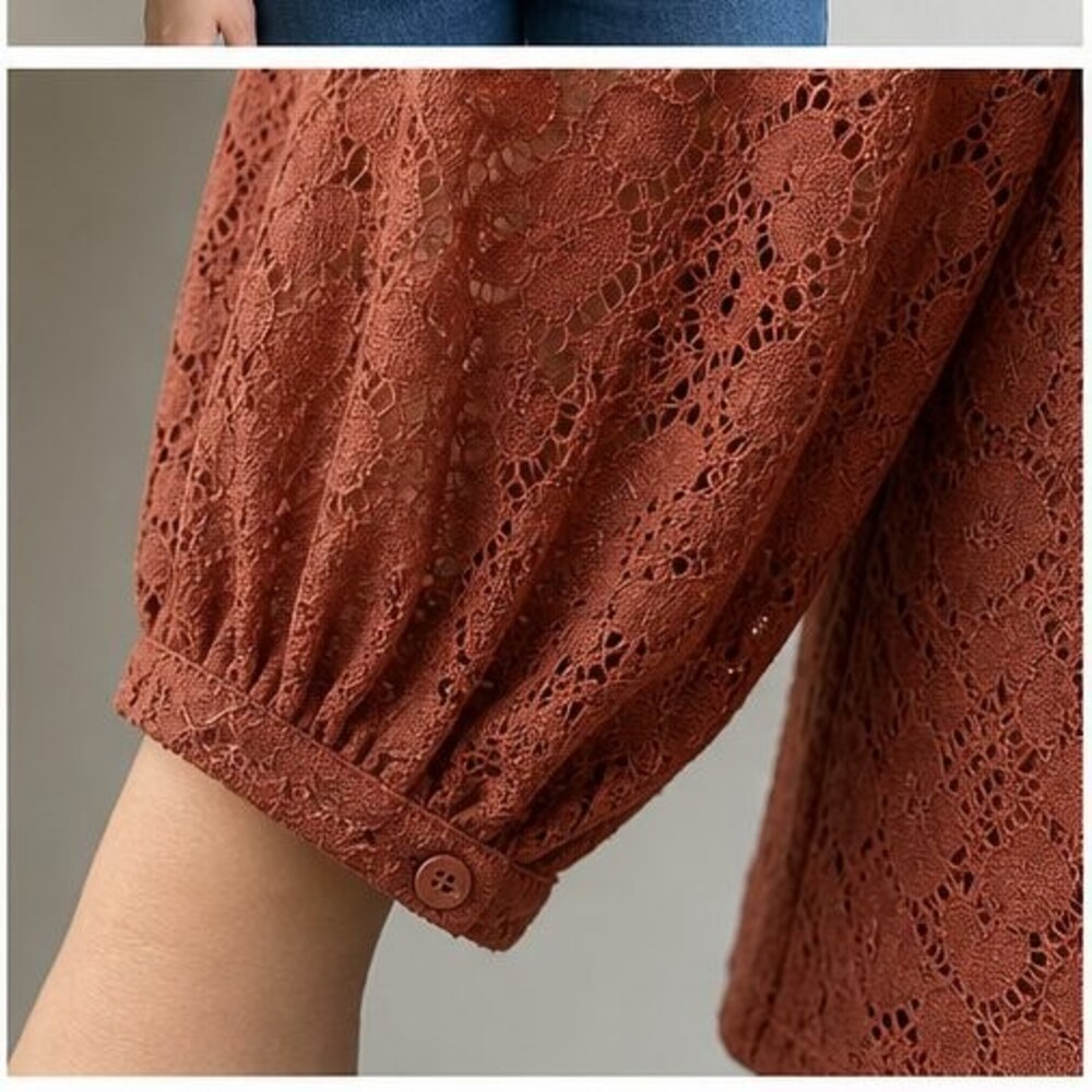 Rust Wrap Blouse - Picture 5 of 6
